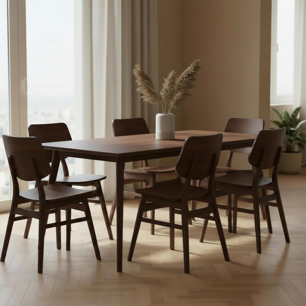 Alaterre Furniture Calais Dining – Mid Century Modern Dining Chairs Set of 6 - Solid Wood Chair Set with Armless Design - Mid Century