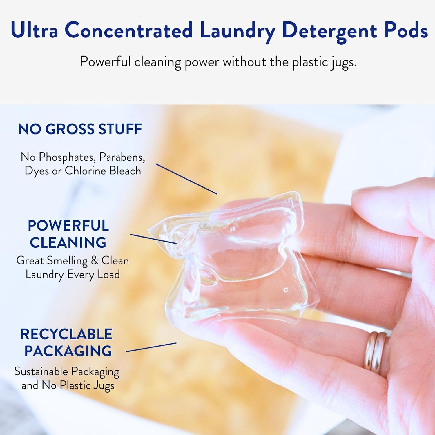 The Clean People Laundry Detergent Pods - Hypoallergenic Laundry Pods - Ultra Concentrated, Recyclable Packaging