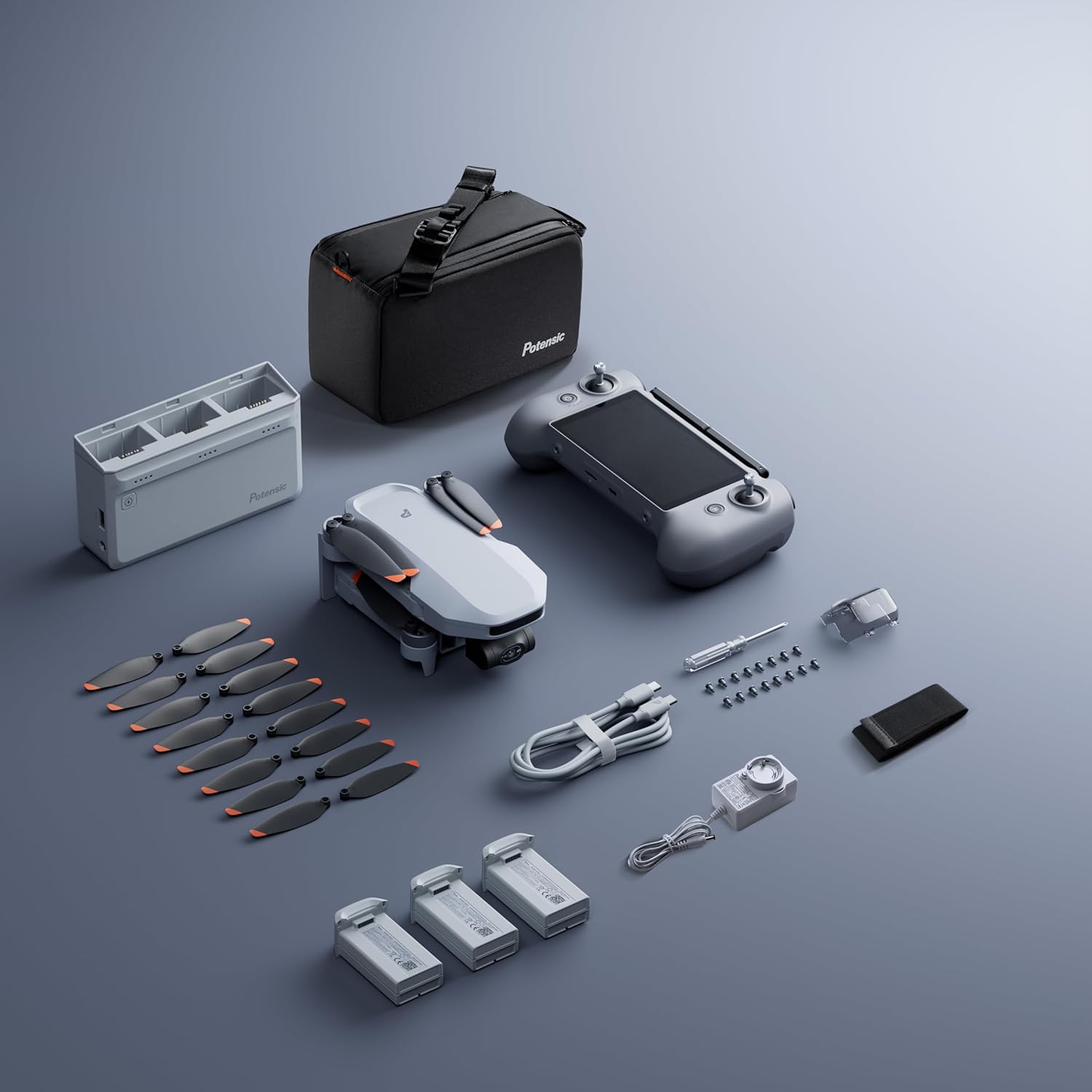 Potensic Atom 2 Fly More Combo with RC PTD 1, Drones with Camera for Adults 4K Video, 8K Photo