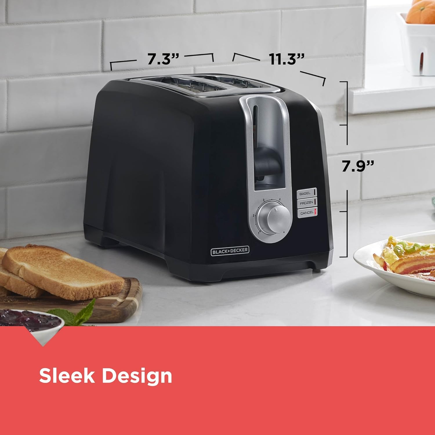 BLACK+DECKER 2-Slice Toaster, Extra Wide Slots for Bagels & Thick Bread