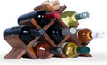 Alella Countertop Wood Wine Rack for 8 Bottles Holder and Cork Storage Tabletop Butterfly Sleek Design