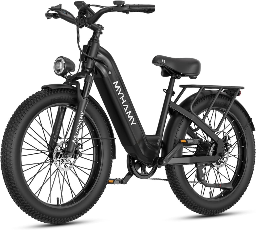 24" Fat Tire Electric Bike 48V 18Ah Adult Ebike | 100Nm torque climbs 25% hills