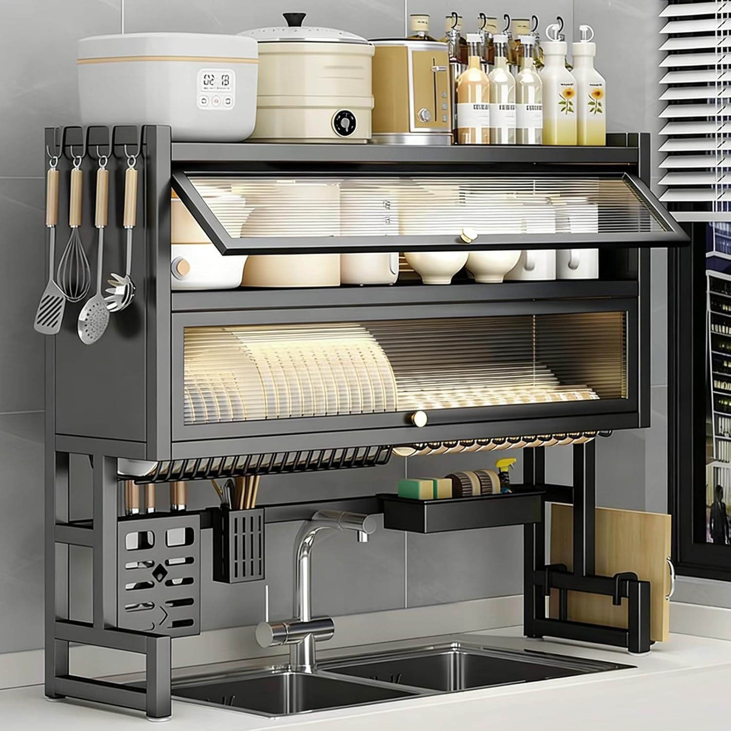 Over Sink Dish Drying Rack, Iron Over The Sink Dish Rack, Over Sink Rack, for Dishes, Glasses, Bowls