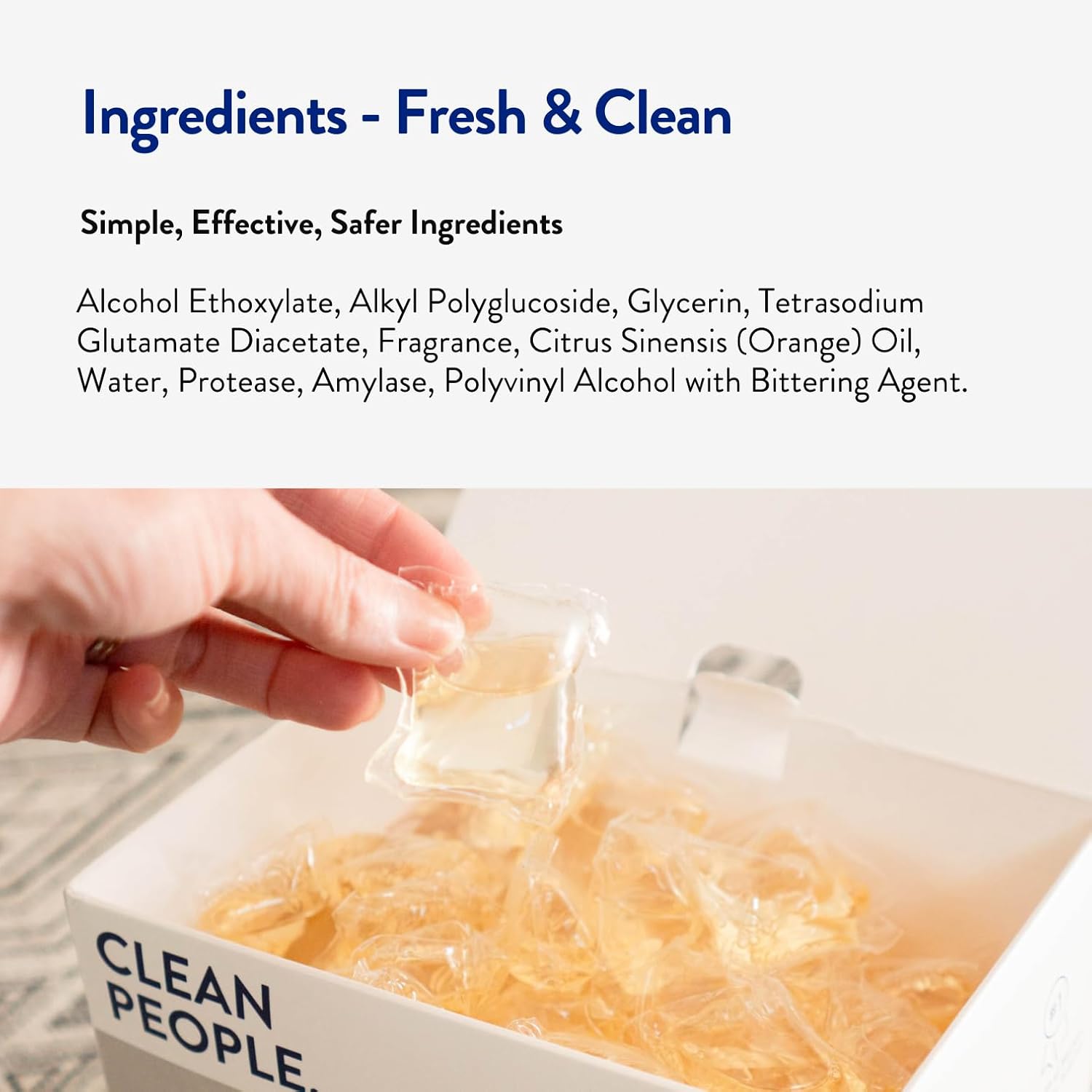 The Clean People Laundry Detergent Pods - Hypoallergenic Laundry Pods - Ultra Concentrated, Recyclable Packaging