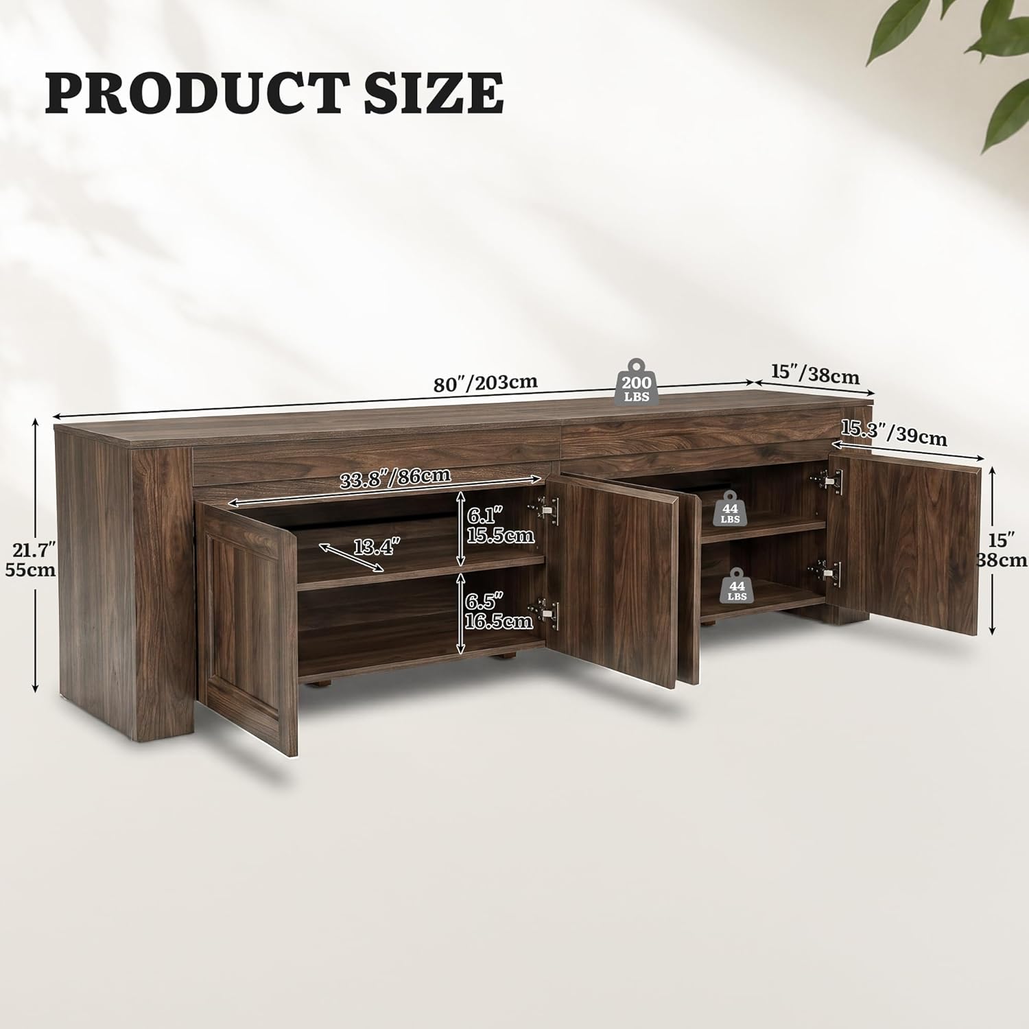 YITAHOME 80 inch TV Stand for up to 90 inch TVs, Farmhouse Entertainment Center with Storage