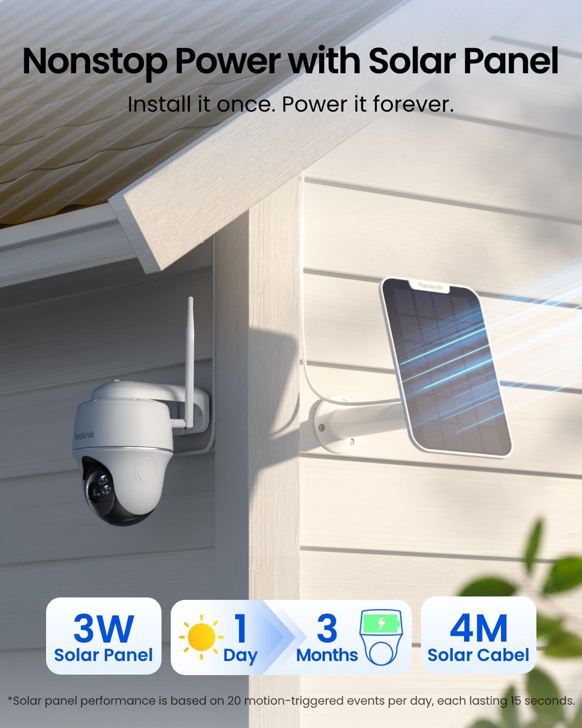 REOLINK Security Cameras Wireless Outdoor, Pan Tilt Solar Powered, 5MP 2K+ Color Night