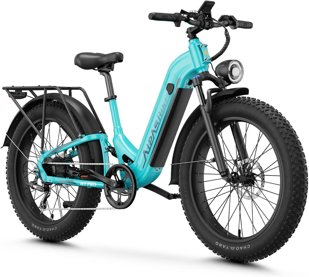 Aipas M1 Pro Electric Bike, 1800W Peak Motor Electric Bike for Adults, 26'' x 4.0'' Fat Tire Ebike, 48V 17.5Ah Electric Mountain Bike