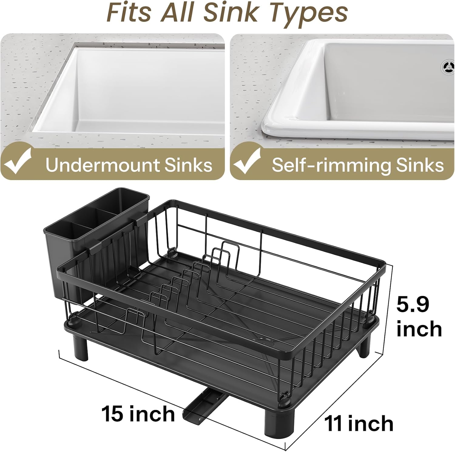 SNTD Dish Drying Rack - Space-Saving Dish Rack for Kitchen Counter, Stainless Steel Dish Drainer