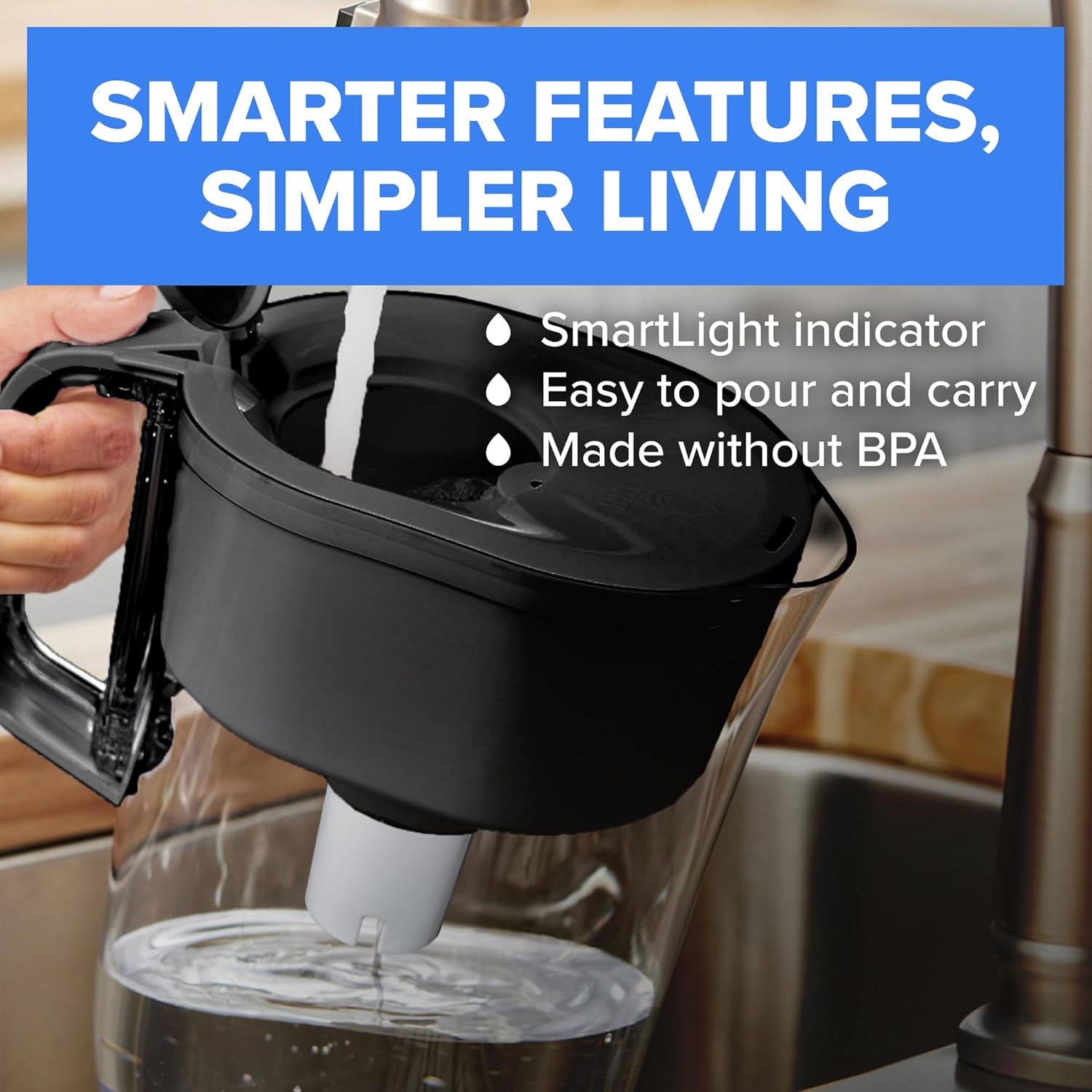 Brita Metro Small 6-Cup Water Filter Pitcher, WQA NSF/ANSI Certified, Mini-Fridge Friendly