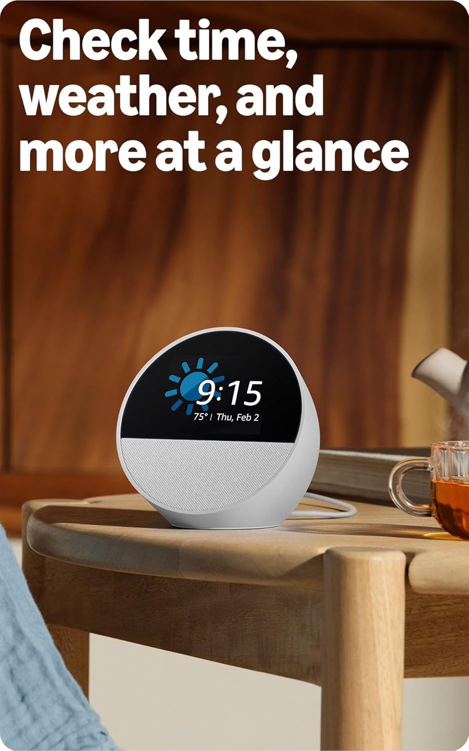 Amazon Echo Spot (newest model), Great for nightstands, offices and kitchens