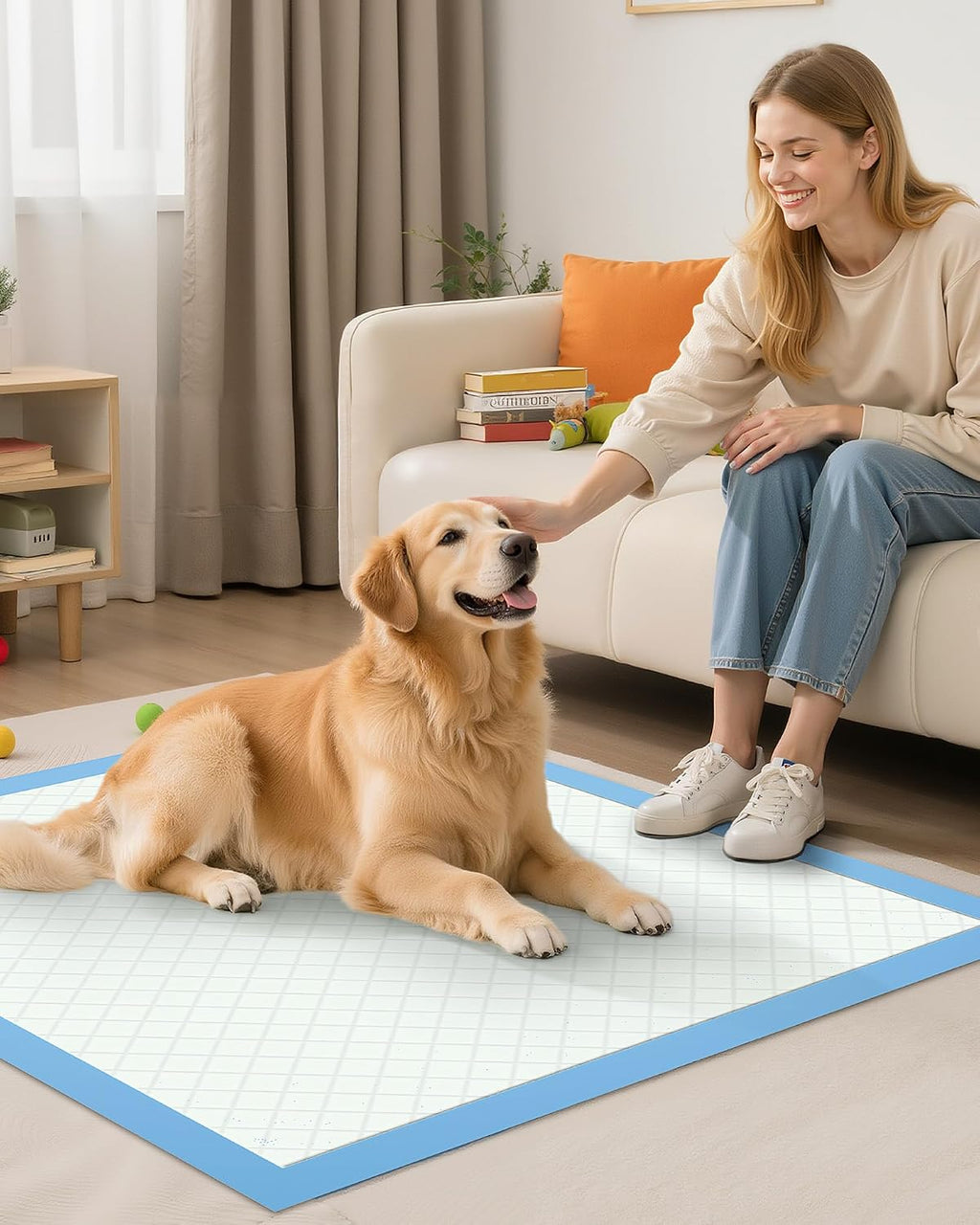 50-Pack Extra Large Pee Pads - 34" x 28" Puppy Pads for Dogs with 6-Layer Leakproof Protection