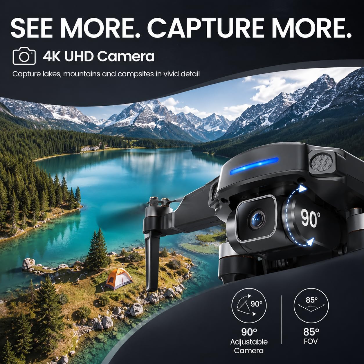 Holy Stone GPS Drone with 4K UHD Camera for Adults Beginner; HS360S 249g Foldable FPV RC Quadcopter