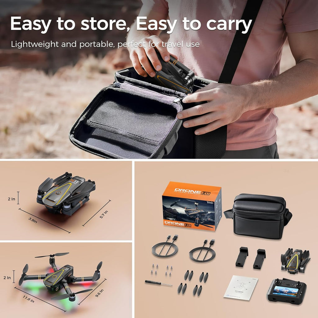 GPS Drone with EIS 4K Camera for Adults Kids, RC Drones with 4.5 inch HD Screen on Controller