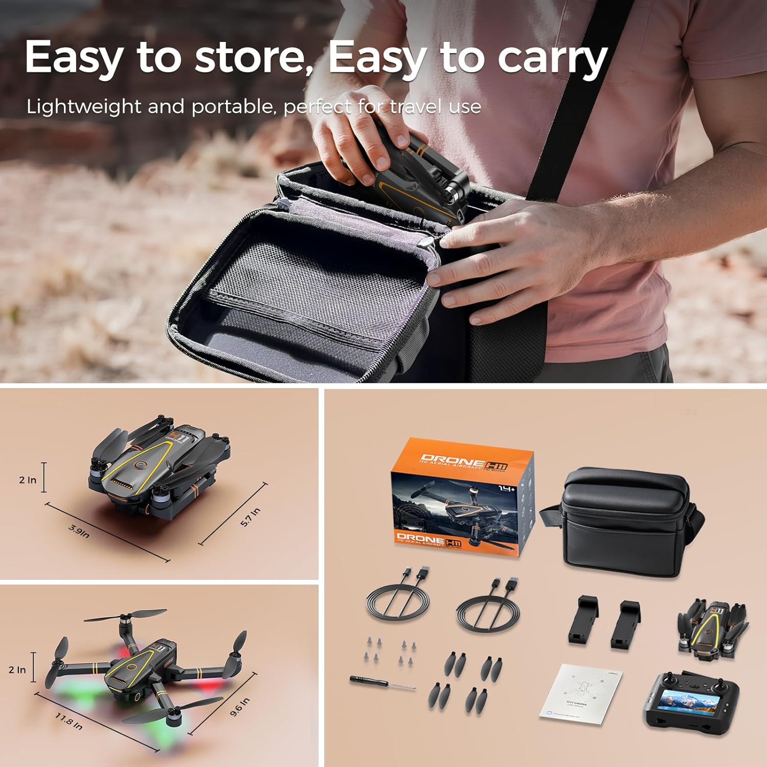 GPS Drone with EIS 4K Camera for Adults Kids, RC Drones with 4.5 inch HD Screen on Controller
