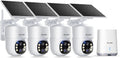 SOLIOM- 5MP Security Cameras Wireless Outdoor, No Subscription & Solar Powered,4-Cam