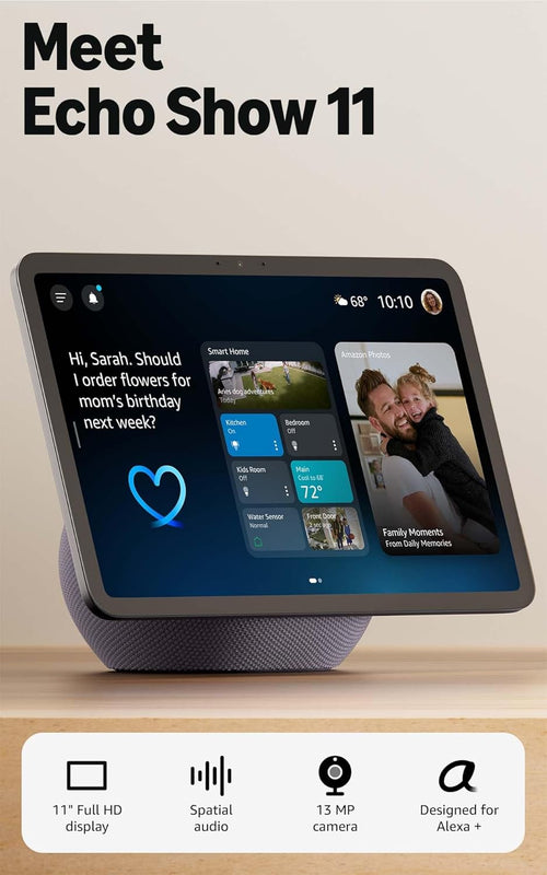Amazon Echo Show 11 (newest model), Vibrant Full-HD 11" display