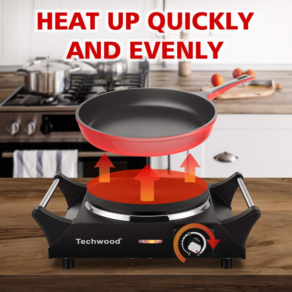Hot Plate, Techwood Electric Stove for Cooking, 1500W Countertop