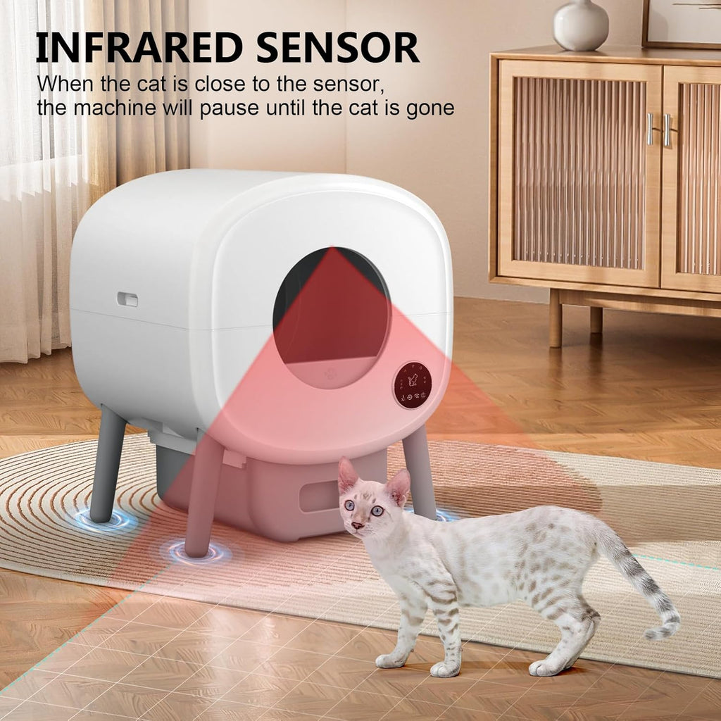 Cumrige Self Cleaning Litter Box, Large Capacity Automatic Cat Litter Box Self Cleaning