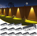 JOFIOS Solar Fence Lights 12 Pack, 50 Lumens Outdoor Fence Solar Lights with 12 Modes RGB Color Glow LED Solar Lights Outdoor