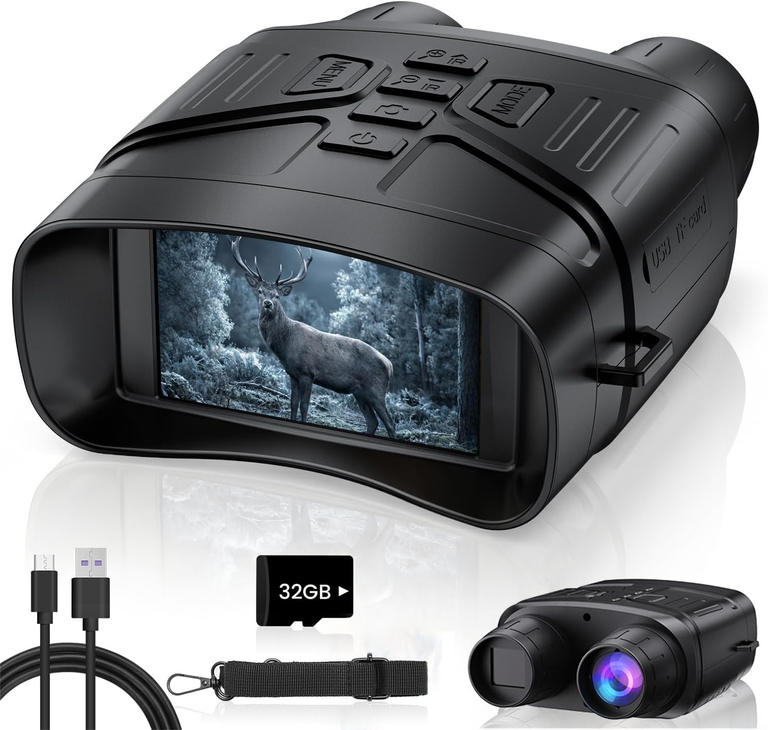 Night Vision Goggles for Adults, 4K Night Vision Binoculars with 5000mAh Rechargeable Battery