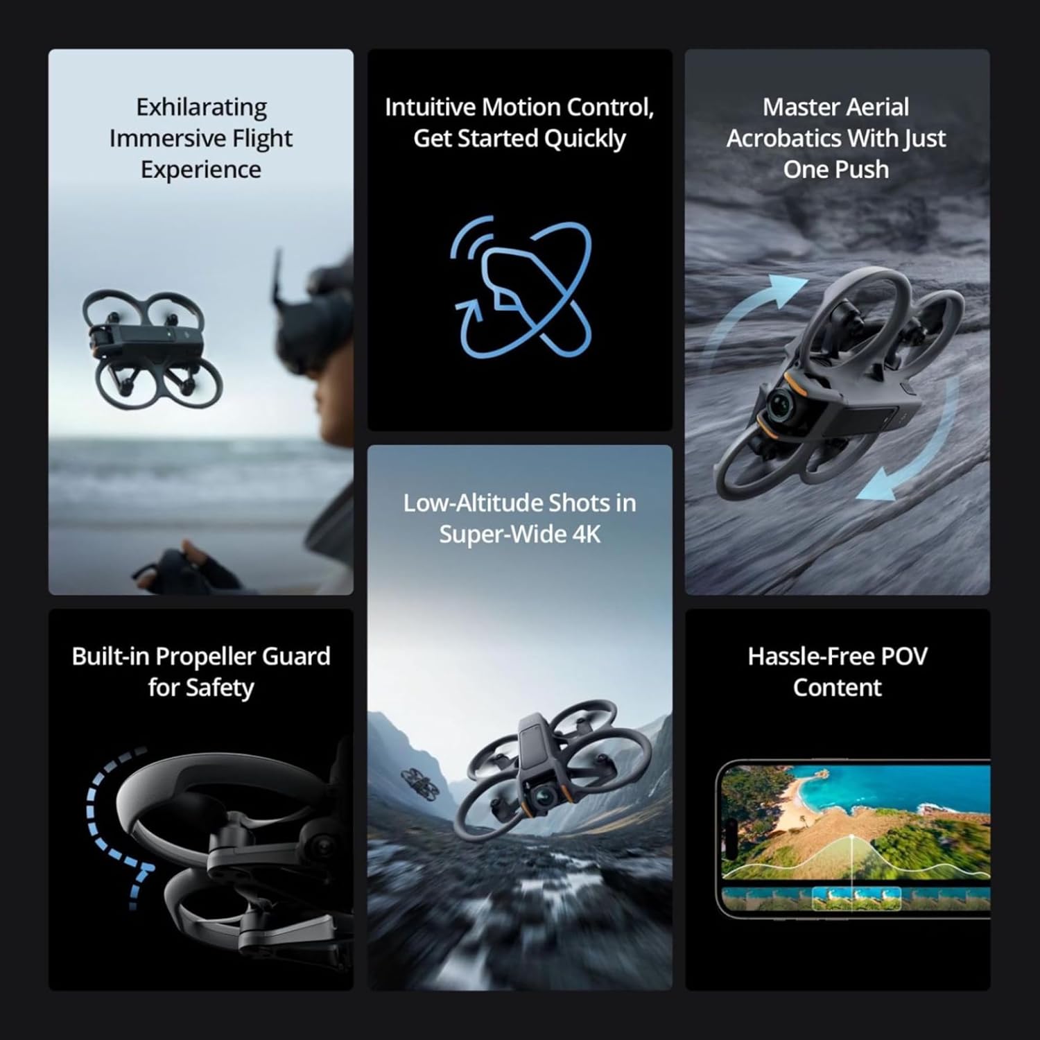 DJI Avata 2 Fly More Combo (1 Battery), FPV Drones with Camera for Adults 4K