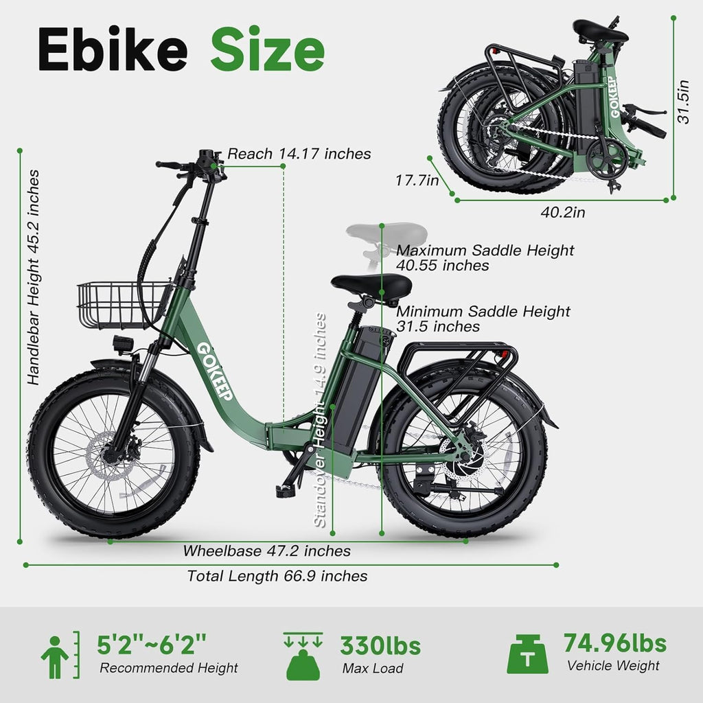 1800W Electric Bike for Adults, 86 Miles Long Range Foldable Ebike | 52V18.2AH Removable Battery
