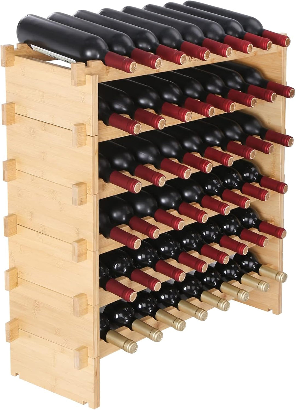 VEVOR 6-Tier 48 Bottles Stackable Modular Wine Rack, Freestanding Wines Holder Display Shelf