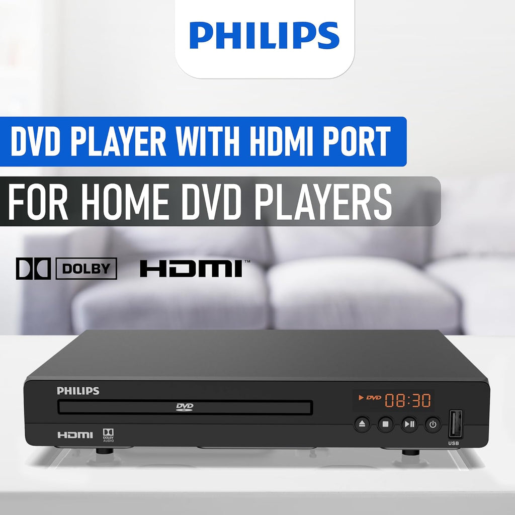 Philips DVD Players for TV with HDMI Port 1080P All Region HD DVD Player for Smart TV USB