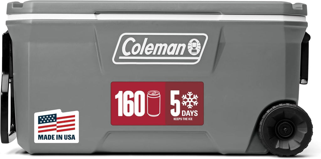 Coleman Classic Series Insulated Portable Rolling Cooler with Wheels, Leak-Resistant