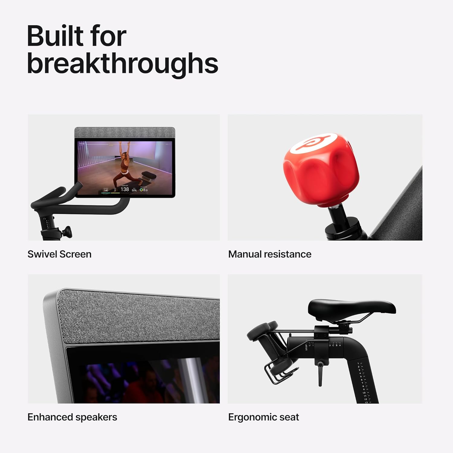 Peloton Exercise Bikes, Indoor Stationery Cross Training Bikes for Home Workouts, HD Swivel Screen