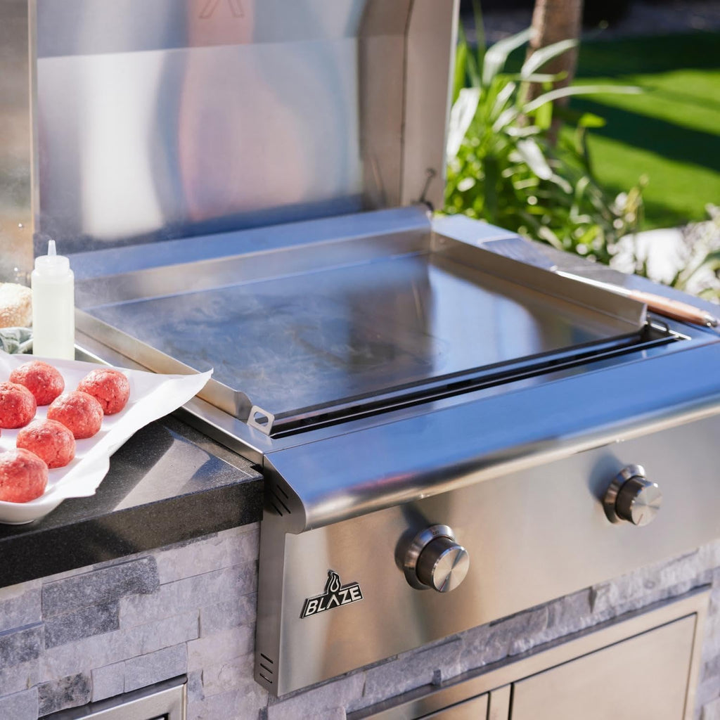 Blaze LTE+ 30-Inch Built-in Natural Gas Griddle – 304 Stainless Steel Outdoor