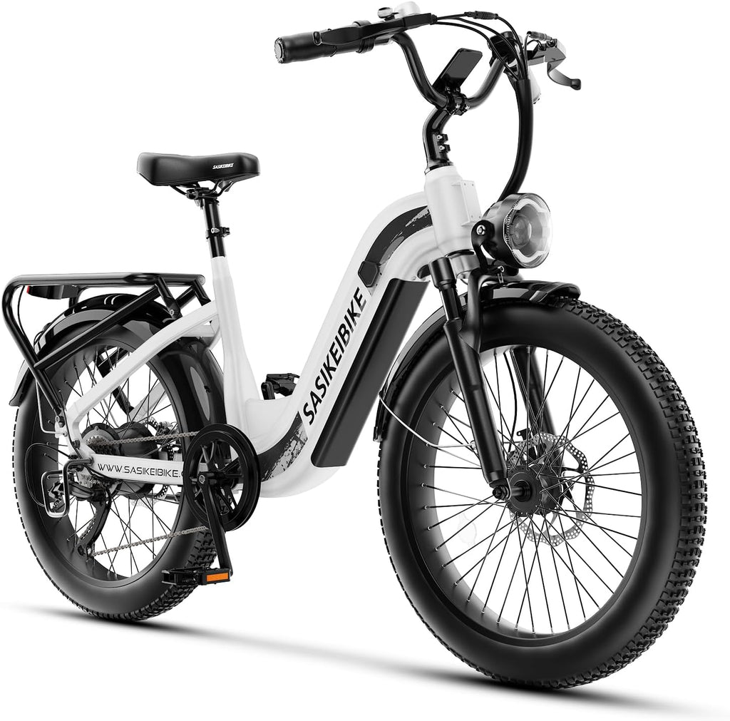 SASIKEIBIKE 1500W Electric Bike for Adults 24"Fat Tire for Commute&Mountain