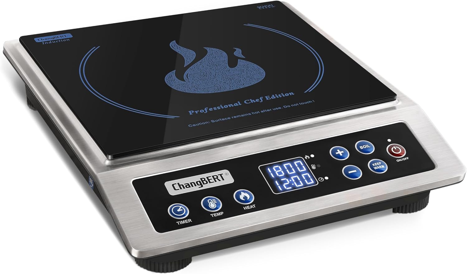 ChangBERT Induction Cooktop NSF Certified Professional Chef Edition Stove, 1800W Commercial Induction