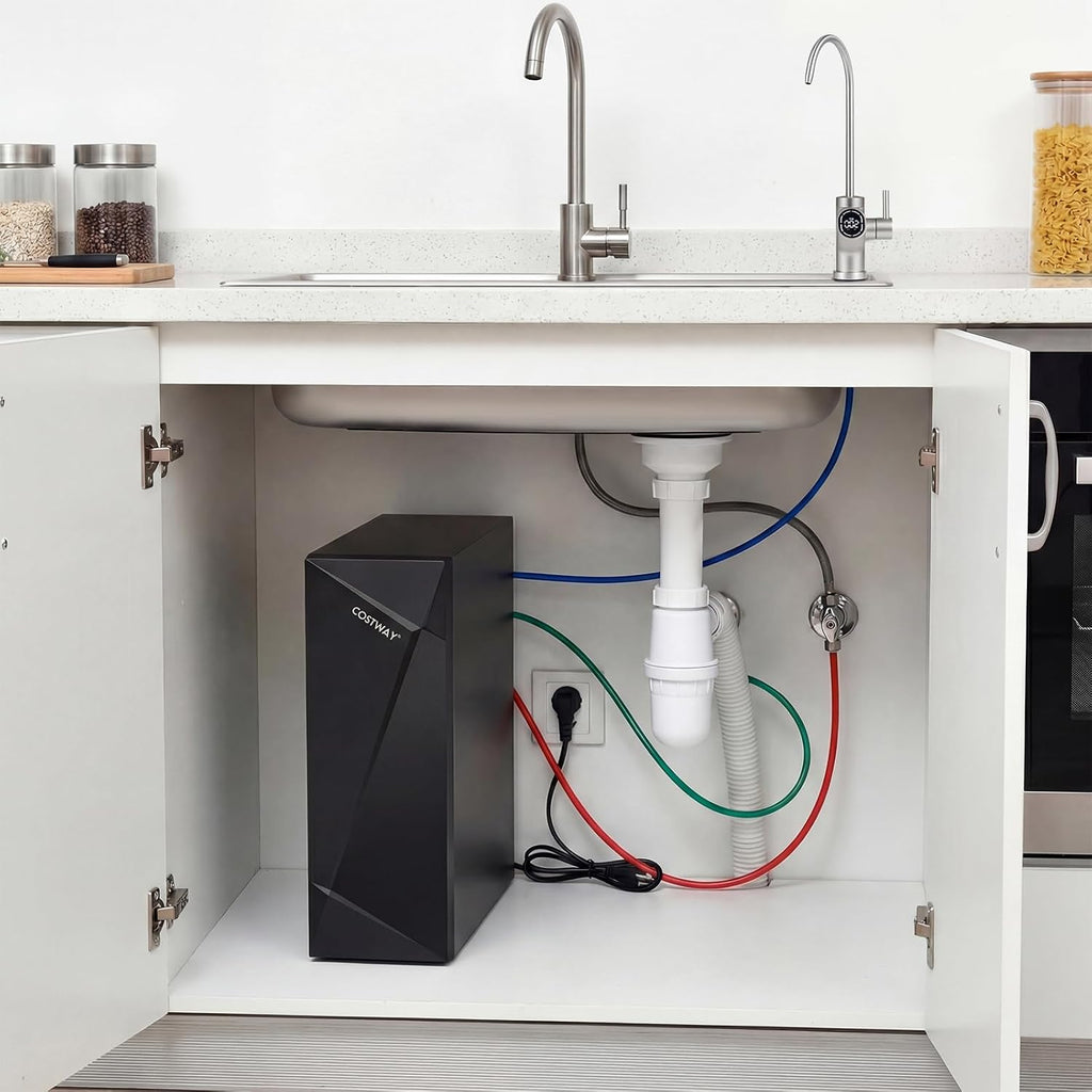COSTWAY AW-RB20 Alkaline PH+ Reverse Osmosis Water Filter, 800 GPD Tankless Under-Sink