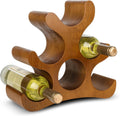 Countertop Wine Rack - 6 Bottle Wooden Wine Rack - Freestanding Wine Bottle Holder Stand - Wine