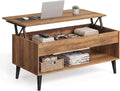 VASAGLE Lift Top Coffee Table, Lift Tabletop Dining Table, Gas Spring, Hidden Compartment