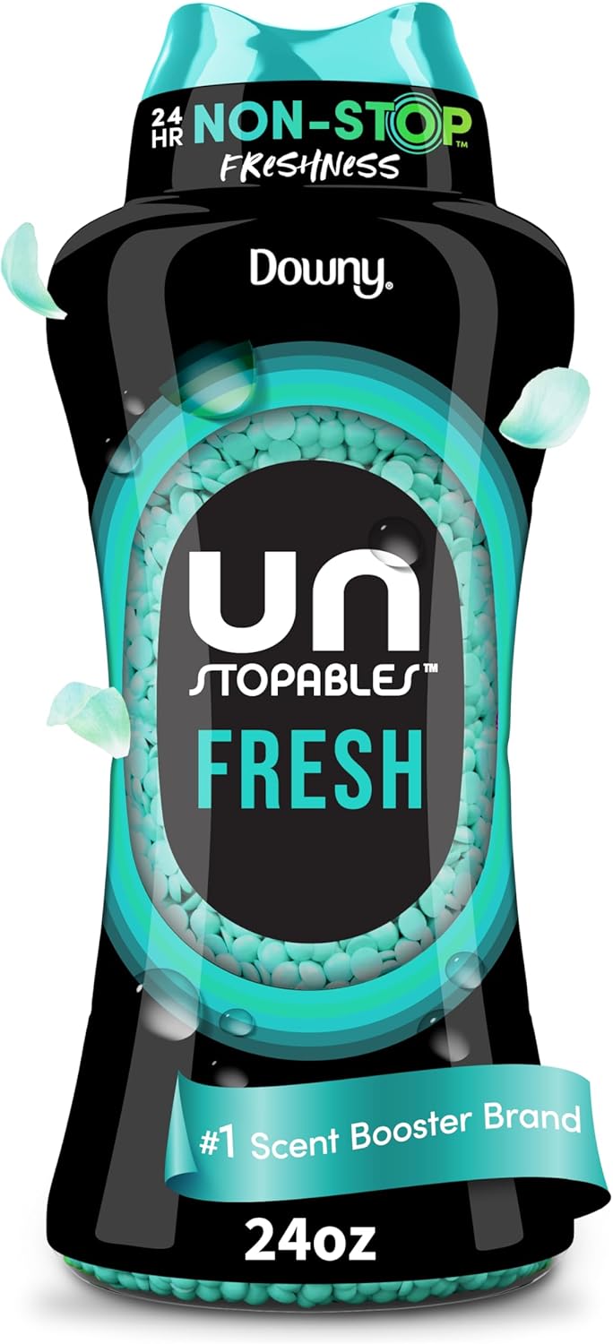 Downy Unstopables In Wash Scent Booster Beads, Fresh Scent, 24 oz, Laundry Beads For Odor Protection, Downy Scent Booster Beads
