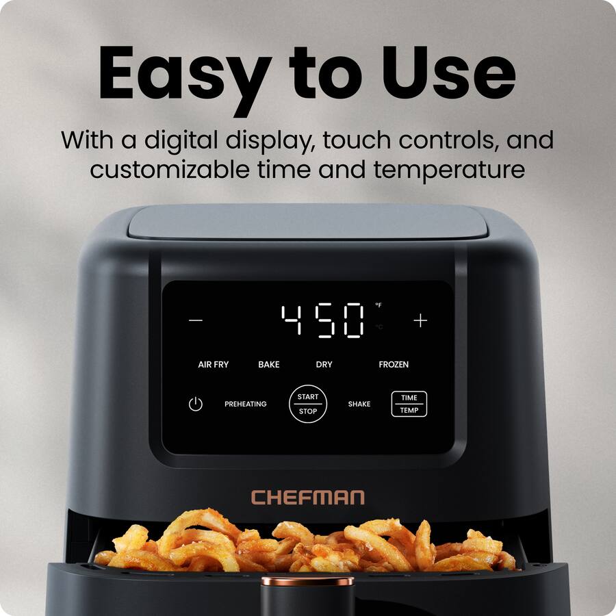 Chefman - TurboFry 3.5 Qt. 4-in-1 Air Fryer, 450°F Max Temp with Nonstick Basket – - Black