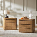 HULALA HOME Large Nightstand with Charging Station Set of 2