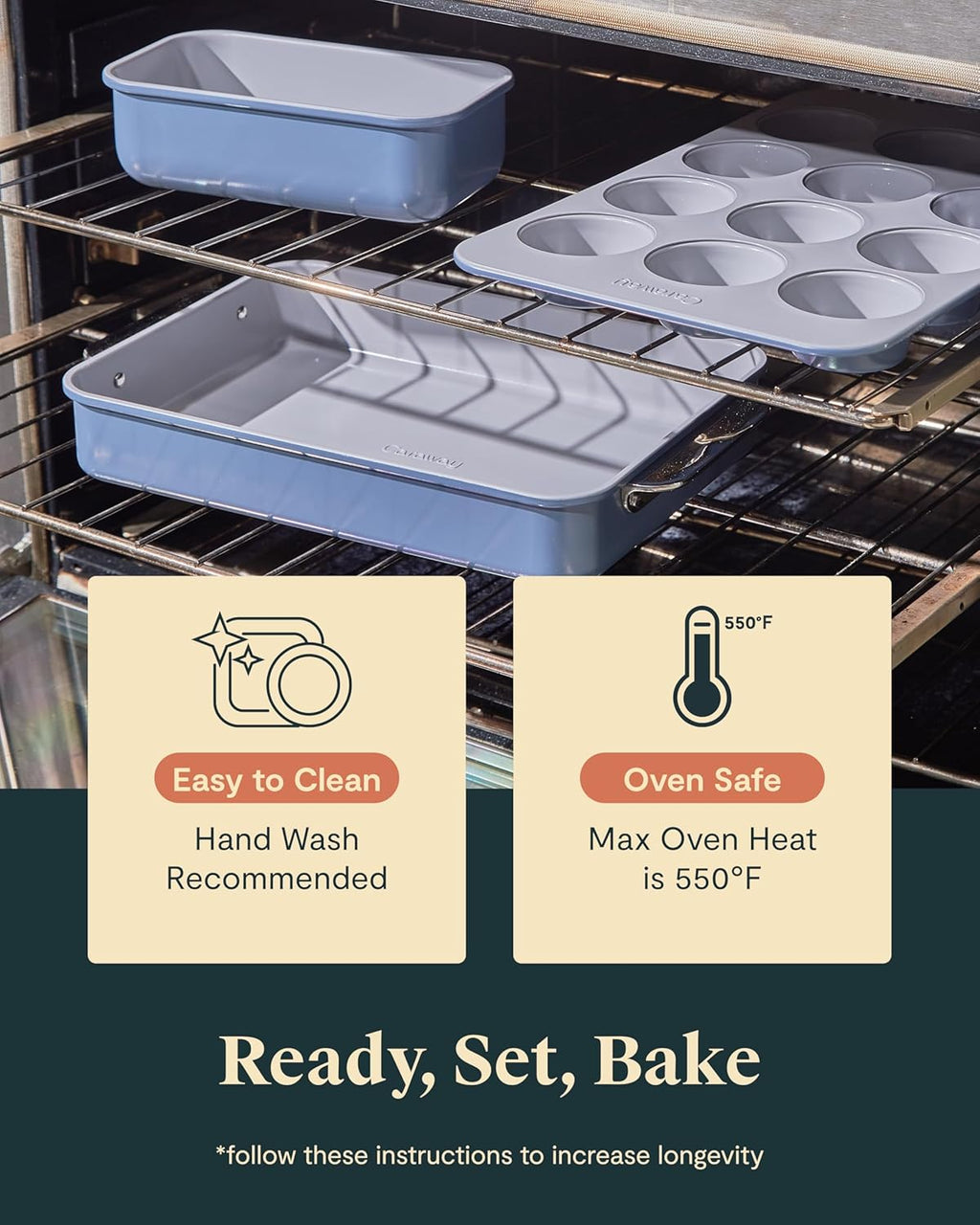 Caraway Nonstick Ceramic Bakeware Set (11 Pieces)