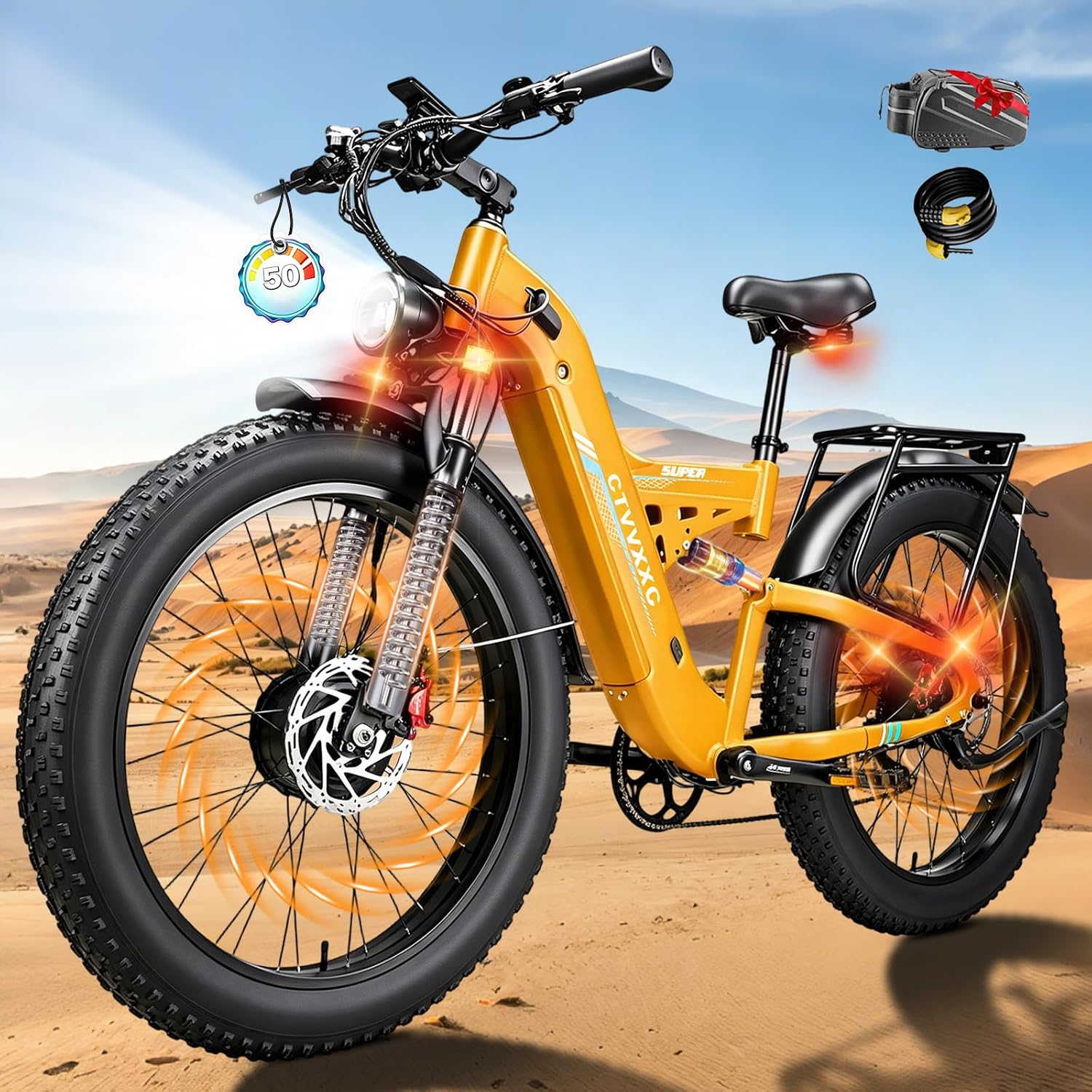 8000W Peak Dual Motor Ebike for Adults, Max 50 MPH, 52V 30AH Up to 100 Miles