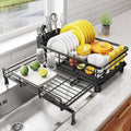 SNTD Dish Drying Rack - Extendable Dish Rack, Large Sink Drying Dish Drainer for Kitchen Counter