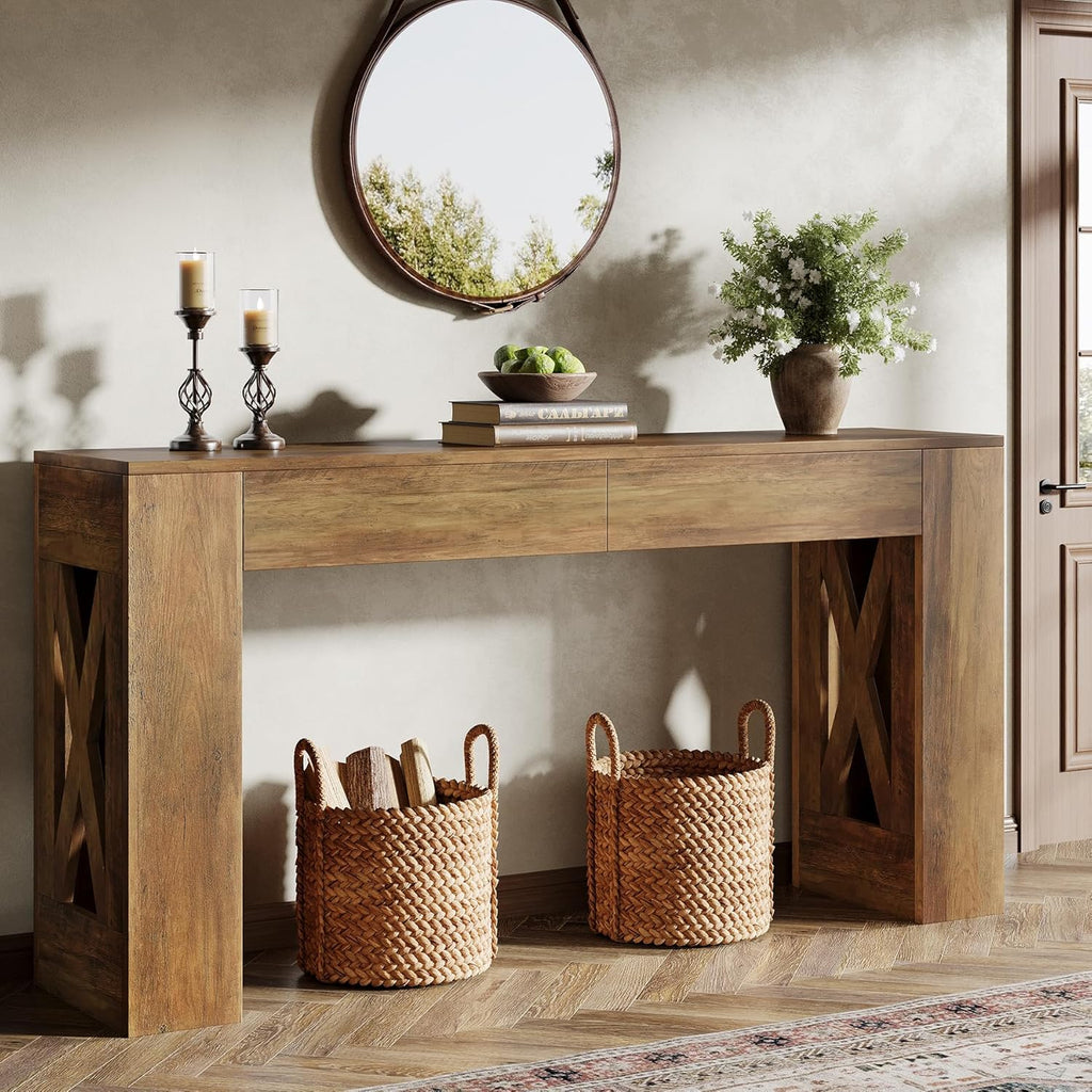 Tribesigns 63-Inch Long Console Table, Farmhouse Entryway Table