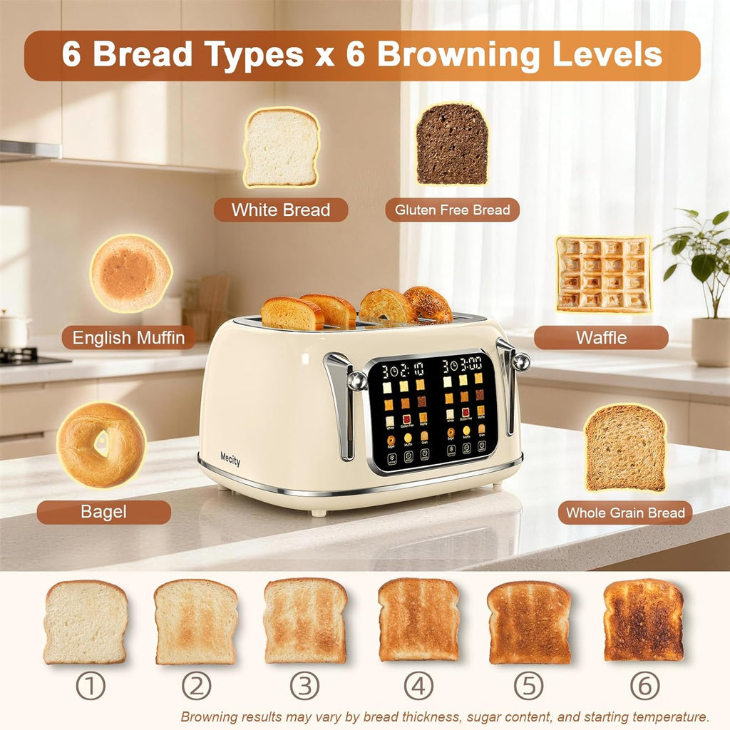 Mecity Toaster 4 Slice, Touch Screen