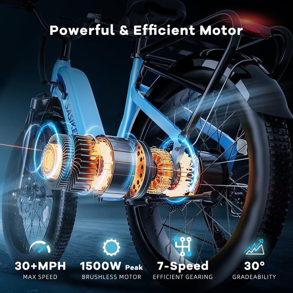 1500W Motor Electric Bike for Adults & Teenager, 48V 20AH Removable Battery