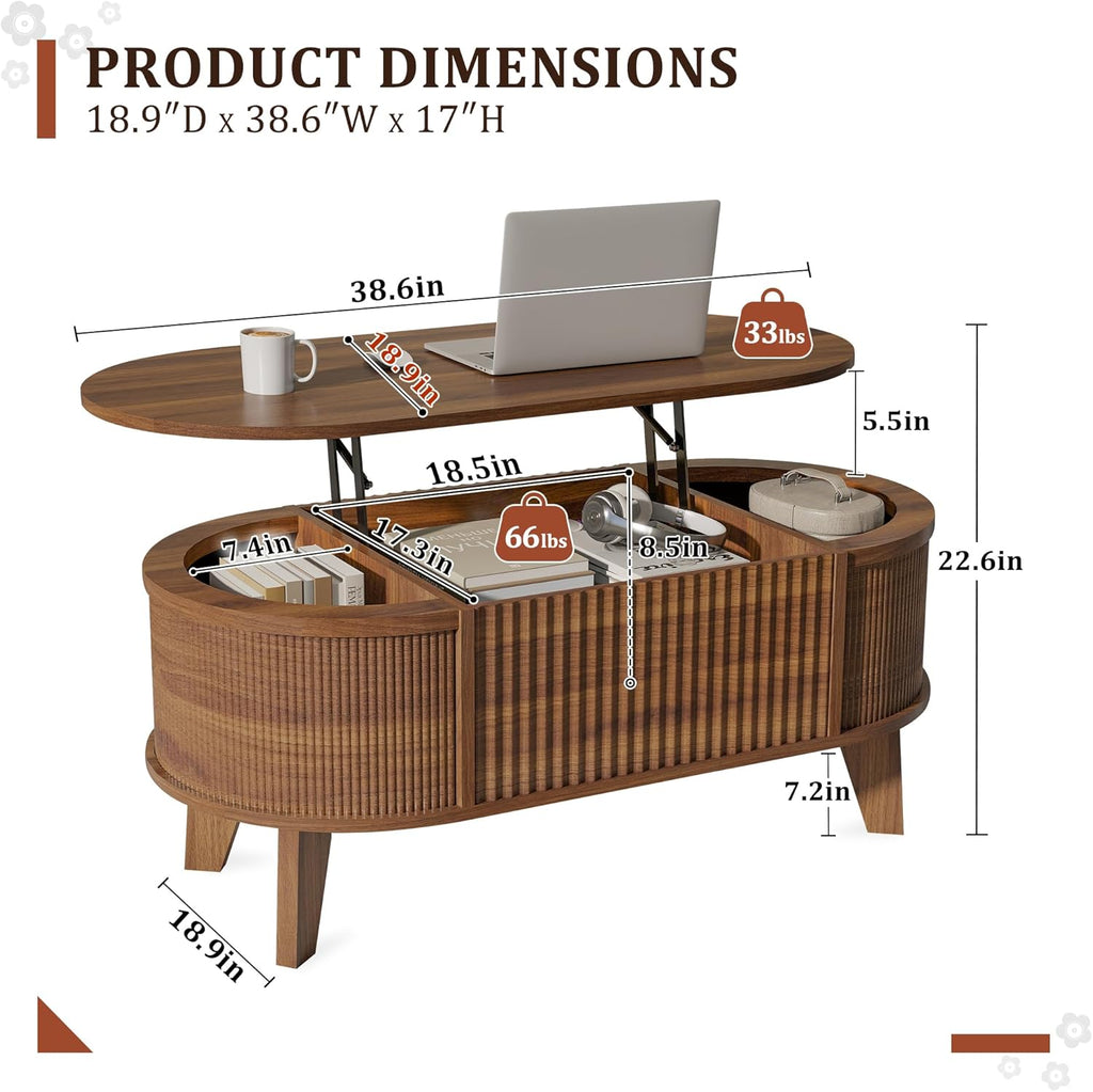 LYNCOHOME Fluted Lift Top Coffee