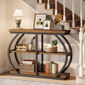 Tribesigns 41.3" Console Table, Industrial 3-Tier Entryway Table with Arched Metal Frame and Storage