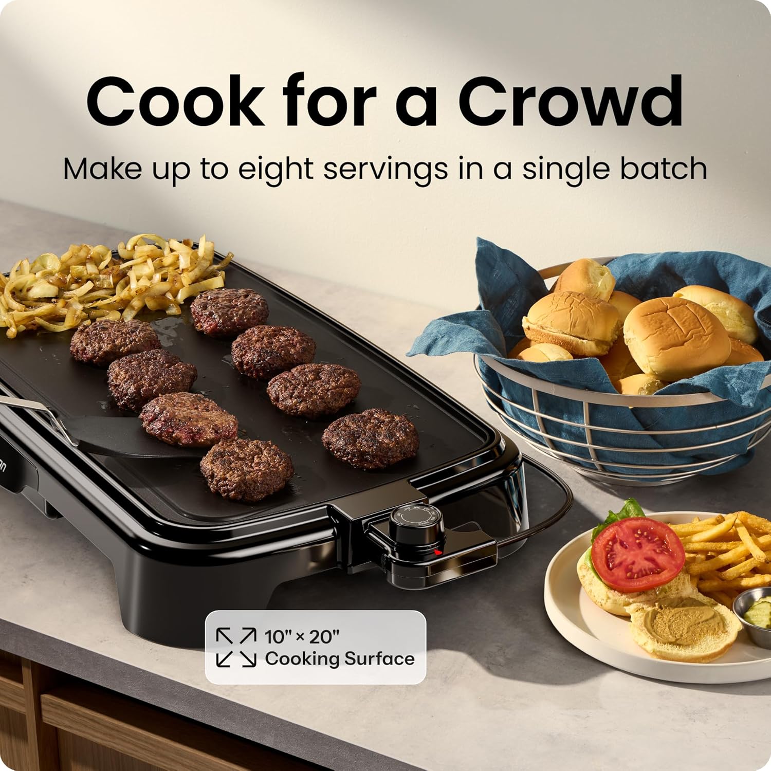 Chefman XL Electric Griddle with Removable Temperature Control