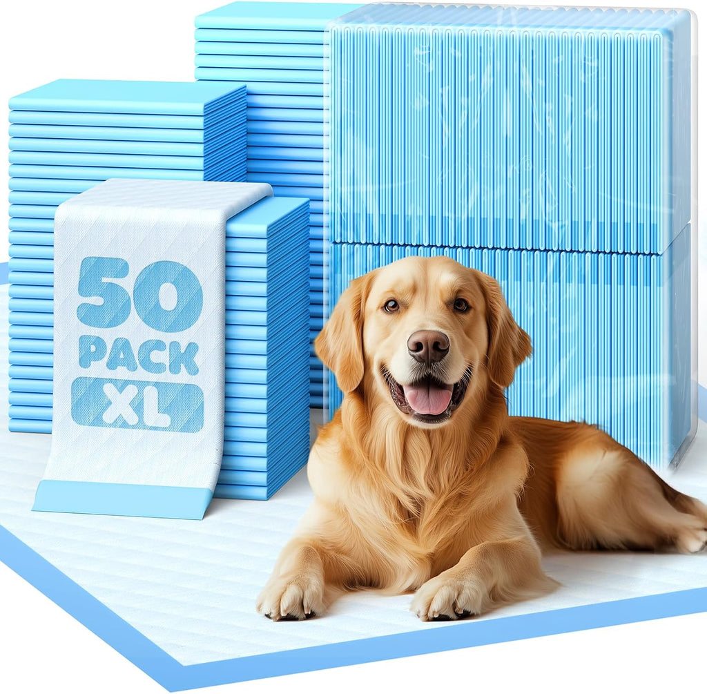 50-Pack Extra Large Pee Pads - 34" x 28" Puppy Pads for Dogs with 6-Layer Leakproof Protection