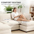 112'' Sectional Modular Cloud Couch, Oversized 5 Seat Couches U Shaped Sofa with 2 Movable Ottomans